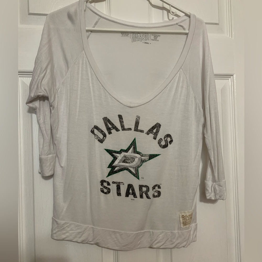 Dallas Stars 3/4 sleeve crop top